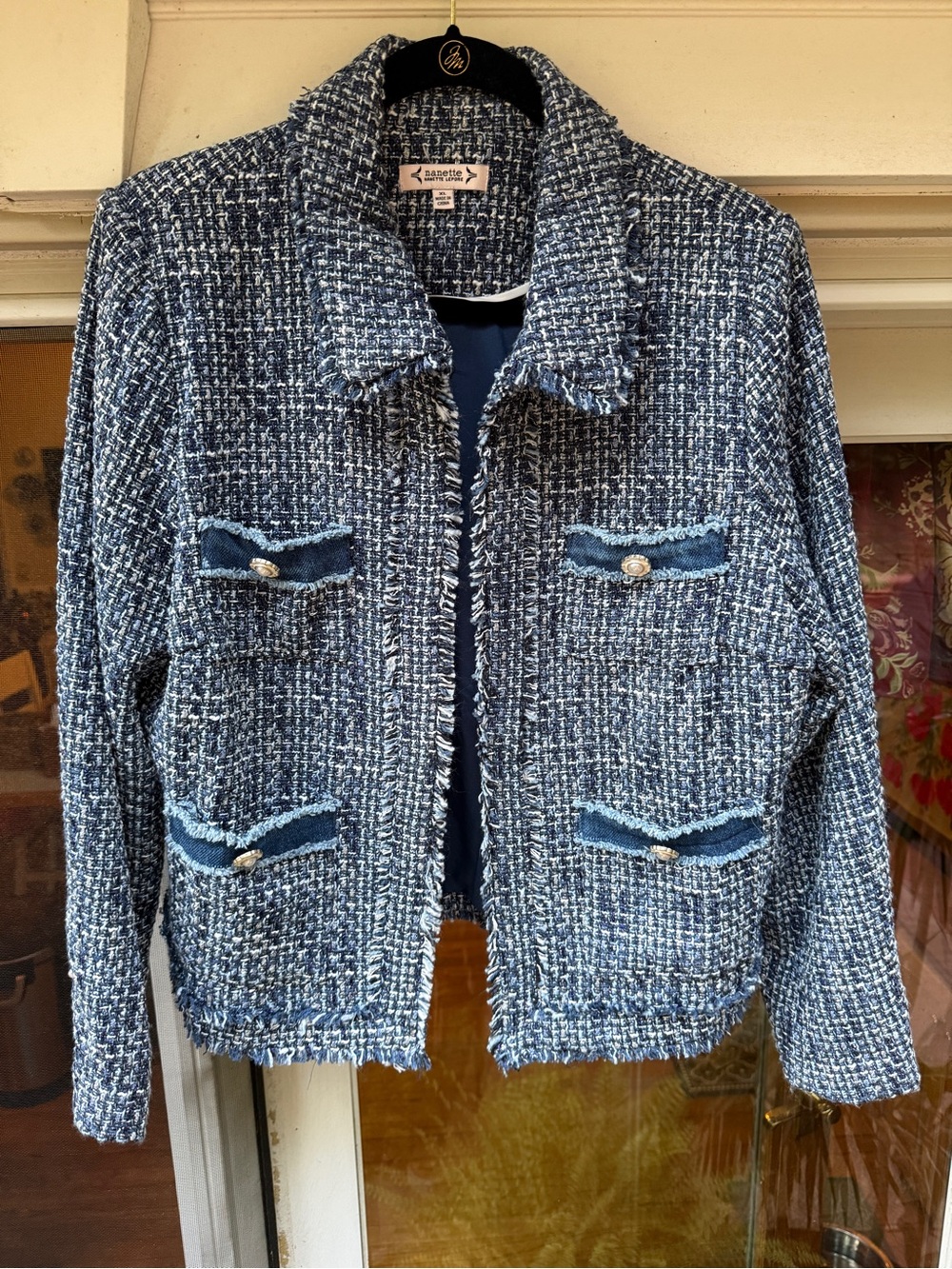 Nanette Laporte Blue Tweed Jacket - Classic Cropped Coat